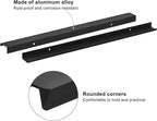 uxcell Cabinet Finger Edge Pull, 8pcs 400mm / 15.75" Aluminum Alloy Back Mount Hidden Cabinet Pulls Concealed Handle for Home Kitchen Drawer Cabinet, Black