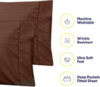 Dobby Stripe Queen Sheets - 6 Piece 1500 Supreme Collection Fine Brushed Microfiber Deep Pocket Queen Sheet Set Bedding - 2 Extra Pillow Cases, Great Value, Queen, Dobby Coffee