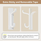 pickpiff Wall Hooks for Coat and Towel: 13LB Adhesive Door Hanger Stick on, White 6 Pack