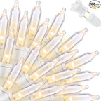 LAMPHOME Super-Bright Extendable Warm White Christmas Lights Decoration 150Lights 31.9ft UL Certified Mini Bulb String Lights Set for Outdoor Christmas Tree Garden Holiday Party Patio Wedding Decor
