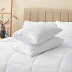 CozyLux King Size Comforter Set White, 7 Pieces Bed in a Bag, White Comforter King Size, All Season Bedding Sets with Stitch Quilted Comforter, Flat Sheet, Fitted Sheet, Pillowcases