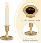 Romadedi Hurricane Candlestick Holders Gold - Taper Candle Holders Tall Clear Glass Cylinder for Wedding Table Centerpieces Party Decor Birthday Christmas Home Decorations Set of 2
