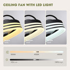 Ceiling Fans with Lights, 360° Rotating Ceiling Fan with Lights and Remote, 6 Wind Speeds Smart Low Profile Ceiling Fan for Bedroom, Kids Room and Living Room 20"