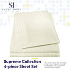 Twin Size Bed Sheets - 4 Piece 1500 Supreme Collection Fine Brushed Microfiber Deep Pocket Twin Sheet Set Bedding - 1 EXTRA PILLOW CASES, GREAT VALUE, Twin, Dobby Beige