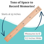 Headwaters Studio Wooden Growth Chart – Kids Height Chart, Wall Measurement for Kids, Height Chart for Wall, Growth Ruler for Children – Our Growing Family, Natural (63"x6.7")