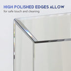 Pregaspor Wall Mirror for Bathroom, 24" x 36" Rectangular Frameless Vanity Mirror, Polished Beveled for Over Sink