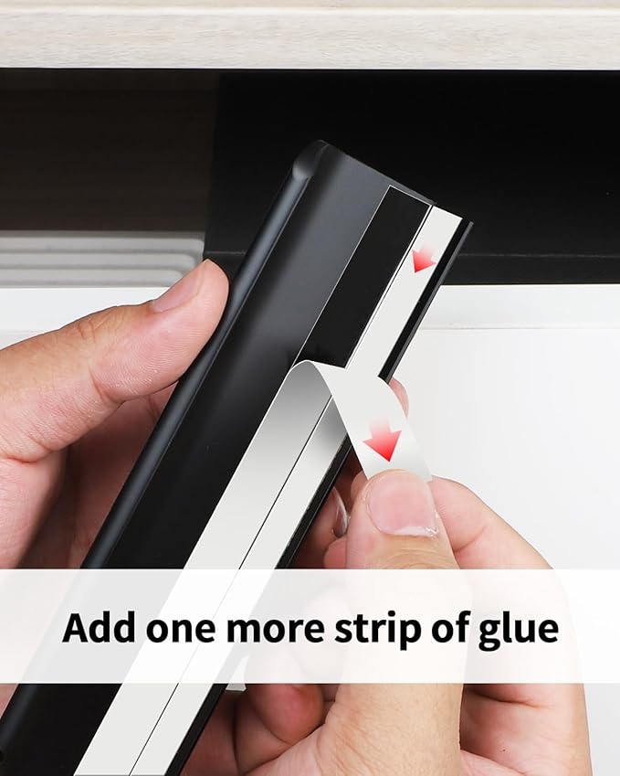 5 Pack 6 inch Self Adhesive Cabinet Pulls - Black Stick On Handles for Cabinets