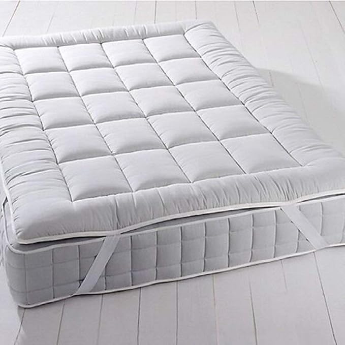 Royal Hotel Bedding Mattress Topper, Top-Split-King, 2 Inches Hypoallergenic Overfilled Down Alternative Anchor Bands Mattress Topper