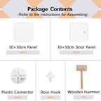 C&AHOME Cube Storage Organizer with Doors, 9-Cube Shelf, Closet Cabinet, DIY Plastic Modular Bookshelf, Storage Shelves Ideal for Bedroom,Living Room,36.6”L x 12.4”W x 36.6”H Milky USHS3009M-DOOR