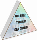 Positive Sign Nursery Decor - One Small Positive Thought In The Morning Can Change Your Whole Day - Inspirational Wall Art Office Decor Positive Box Sign For Nursery Boy Girls Room Decor Gifts