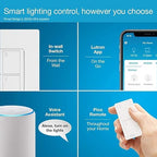 Lutron Caseta Original Smart Light Switch (Lutron Smart Hub Required), for Home, LED Lights, and Fans, 6 Amp, Single-Pole/3-Way, Neutral Required, PD-6ANS-WH-6-Pack, White, 6 Pack
