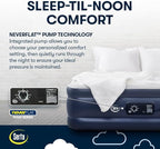 Serta Raised Air Mattress with Never Flat Pump | Luxury Inflatable Mattress with Built in Air Pump to Ensure a Good Night’s Rest | Heavy Duty Blow Up Mattress with Self Inflating Pump