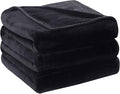 Soft Blanket Travel Size Fleece Warm Fuzzy Throw Blankets for The Bed Sofa Lightweight Charcoal Grey 50"x 61"