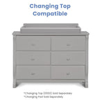 Delta Children Universal 6 Drawer Dresser with Interlocking Drawers - Greenguard Gold Certified, Grey