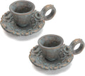 NIKKY HOME Mini Taper Candle Holders Set of 2, Rustic Metal Candlestick for Table Centerpieces, Wedding Decor and Dinner Party, Blue