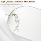 BEAUTYPEAK 32"x34" Arch Bathroom Mirror, Wall Mounted Vanity Metal Frame Mirror for Bedroom, Entryway, Living Room, Silver