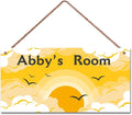 Personalized Sign The Rising Sun Painting Plate For Girls Room Boys Bedroom Door Decor Custom Name Baby Nursery Kids Room Wood Wall Plaque for Little Man Cave