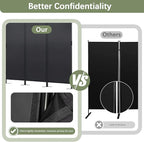JAXPETY 2PCS Room Divider Panel 6ft Tall Privacy Screen for Room Separation, Folding and Portable Office Wall Dividers 88" W x 73" H