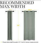 NICETOWN Window Curtain Panels, Thermal Insulated Solid Grommet Blackout Draperies/Drapes for Basement (Greyish Green, 1 Pair, 34 by 54-inch)