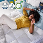 Sleep Innovations Dual Layer 4 Inch Memory Foam Mattress Topper, King Size, Medium Support, 2 Inch Cooling Gel Memory Foam Plus 2 Inch Pillow Top Cover