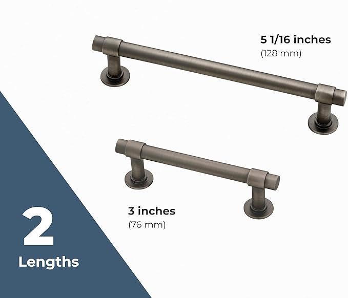 Franklin Brass Francisco (5-Pack) Cabinet Handles 5-1/16' Hole Center Soft Iron Kitchen Drawer Pulls Dresser, Furniture Hardware P29618K-SI-B1