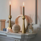 Iron Taper Candle Holder - Set of 2 Decorative Candle Stand, Metal Decorative Candlestick Holder for Wedding, Dining Table, Party Decoration (Gold)