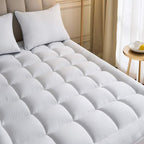 Niagara Microfiber Full Mattress Topper - Pillow Top Mattress Cover Quilted Fitted Cooling Topper for Back Pain Deep Pocket Fits 20 Inches (54x75 Inches)