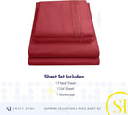 Twin Sheets - Breathable Luxury Sheets with Full Elastic & Secure Corner Straps Built In - 1800 Supreme Collection Extra Soft Deep Pocket Bedding Set, Sheet Set, Twin, Burgundy