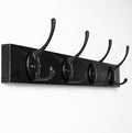 Coat Hooks Wall Mounted, Wooden Hat Rack with 4 Hooks for Entryway, Bathroom,Bedroom(Black)