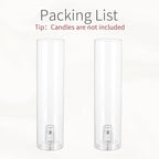 Glass Hurricane Candle Holder: 11.8" Tall Candlestick Holder with Cylinder Windproof Cover Clear Taper Candle Holders for Wedding Party Birthday Christmas Home Decor Set of 2