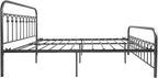 YALAXON Vintage Sturdy Queen Size Metal Bed Frame with Headboard and Footboard Basic Bed Frame No Box Spring Needed (Queen, Gray Silver)