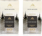 Thymes Pura Refills – 2 Pack of Oil Diffuser Scents – Long-Lasting Pura Diffuser Refills – Premium Home Fragrance – Notes of Fresh Evergreen, Smoky Wood & Golden Amber (Noir Woods, Pack of 2)