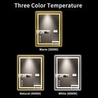 LOAAO 20X28 LED Bathroom Mirror with Lights, Anti-Fog, Dimmable, Backlit + Front Lit, Lighted Bathroom Vanity Mirror for Wall, Memory Function, Tempered Glass, Shatter-Proof, ETL Listed