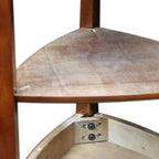 Shield Solid Wood Tiered End Table with Shelves, Glazed Auburn Brown, Perfect for Living Rooms, Bedrooms, and Small Spaces – Leick Home, 9009