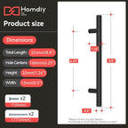 homdiy Black Cabinet Handles 30Pack 6-1/4inch Hole Center Kitchen Drawer Pulls and Knobs Stainless Steel Cabinet Hardware for Bathroom, Cupboard