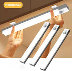 Under Cabinet Lighting 8 Inches Rechargeable Motion Sensor Light Indoor, 3 Color Dimmable Closet Light Battery Operated, USB Stick on LED Magnetic Under Counter Lights for Kitchen Stair, 3 Packs