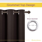 NICETOWN Room Darkening Curtains for Kitchen, Toffee Brown, Set of 2, 42 inches Wide by 50 inches Long, Window Treatment Thermal Insulated Solid Grommet Room Darkening Curtains/Drapes for Bedroom
