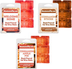 Cinnamon Trio Gel Wax Melts - Jelly Cubes for Wax Warmer, Reusable Mess Free 96 Hr Burn Time, Paraben Phthalate Free Melts, Includes Welcome Home, Cinnamon Sticks, Cinnamon Apple Pie