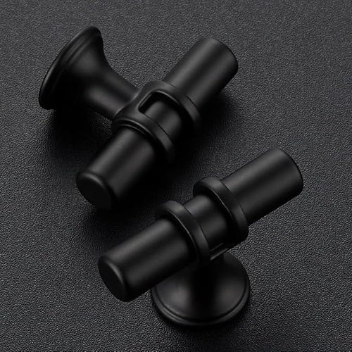 25 Pack Matte Black Cabinet Knobs - Kitchen Cabinet Knobs Black Cabinet Pulls for Kitchen Cabinet Drawer Stainless Steel Dresser Knobs for Cabinet Hardware 2 Inch Length Single Hole T Bar