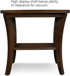 Leick Home Boa End Table, Solid Wood, Narrow, Bottom Display Shelf, Easy-Assembly, For Living Room/Bedroom, Chocolate Oak, 24.0 in. L x 14.0 in W x 24.0 in. H, 10305