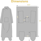 Catalonia Wearable Fleece Blanket with Sleeves and Foot Pockets for Adult Women Men, Micro Plush Comfy Wrap Sleeved Throw Blanket Robe Large, Gray Dog