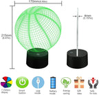 AZIMOM 3D Illusion Lamp Basketball Lamp Decor 16Colors Changing Basketball Shape Night Light Smart Touch Sensor Remote Control Bedside Lamps Home Decoration for Kids Boys & Girls Women Birthday Gifts
