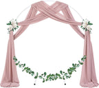 Socomi 29" x 19Ftt Wedding Arch Draping Fabric 2 Panels Dusty Rose Sheer Chiffon Curtain Drapes 6 Yards for Wedding Ceremony Birthday Party Decoration