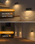 WILLED Rechargeable Night Light, Wireless Stair Lights Indoor, Warm White Motion Sensor Light Indoor, Stick-Anywhere, Battery Powered Night Light for Hallway, Stairway, Bathroom, Bedroom, 6 Pack