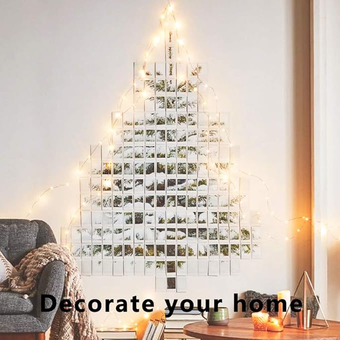 132 Feet 400 LEDs Copper Wire String Lights with Switch, Christmas Lights Indoor Decoration for Party Wedding Bedroom, Fairy Lights Plug in with Remote, 8 Scene Modes, Dimmable Warm White
