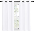 NICETOWN White Window Curtain Panels 50 inch Length, 50% Light Blocking Curtains for Bedroom & Dining Room Window (Set of 2, 42 inches x 50 inches)