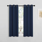 NICETOWN Blackout Draperies Curtains, Navy, 1 Pair, 29 x 40 Inch, All Season Thermal Insulated Solid Grommet Top Blackout Curtains/Drapes for Kid's Room