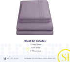 King Size Sheets - Breathable Luxury Bed Sheets with Full Elastic & Secure Corner Straps Built In - 1800 Supreme Collection Extra Soft Deep Pocket Bedding Set, Sheet Set, King, Plum