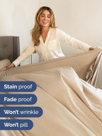 Extra Deep Twin XL Sheet Set - 4 Piece Breathable & Cooling Sheets - Hotel Luxury Bed Sheets Set - Easy & Secure Fit - Soft, Wrinkle Free & Comfy Sheets Set - Cream Sheet Set with Extra Deep Pockets