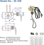 Pull Chain Switch Zing Ear ZE-109 Ceiling Fan Switch Ceiling Fan Light Lamp Replacement 2 Pack Bronze